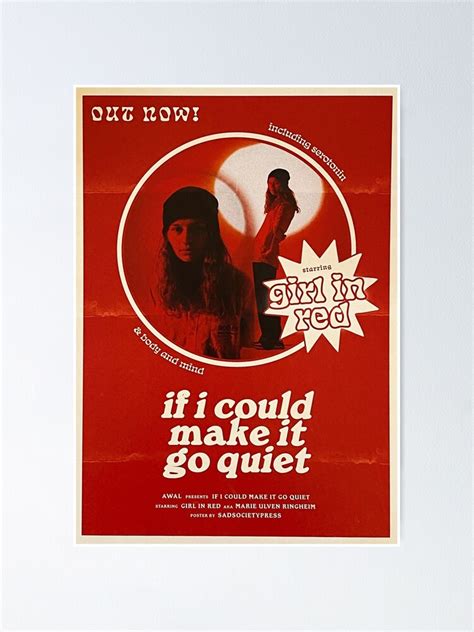 "Girl In Red If I Could Make It Go Quiet, Retro Movie" Poster by ...