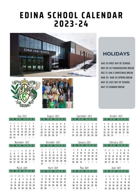 Edina School Calendar Holidays for 2023-2024