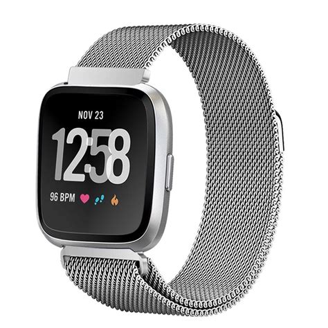 Fitbit Versa Women's Band Men, Mignova Milanese Loop Replacement Strap Unique Magnet Lock ...