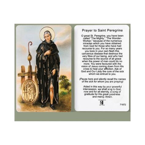 St Peregrine, Laminated Prayer Card | Prayer Cards | Pilgrim Shop ...