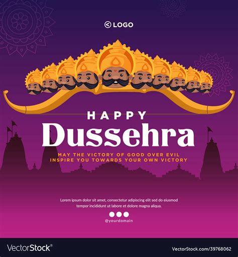 Banner design of happy dussehra Royalty Free Vector Image