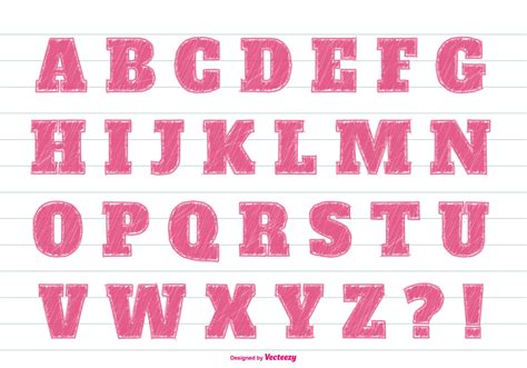 Pink Marker Style Alphabet Set - Download Free Vector Art, Stock ...