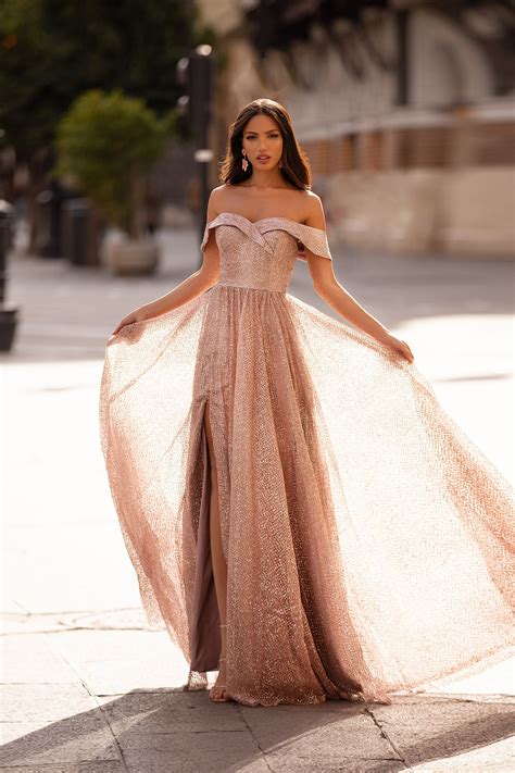 Candela Glitter Gown - Rose Gold | Dresses, Prom dresses, Gowns