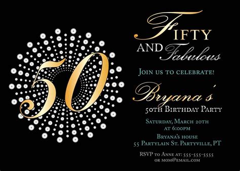 Cool Invitations for 50th Birthday Party | 50th birthday invitations ...