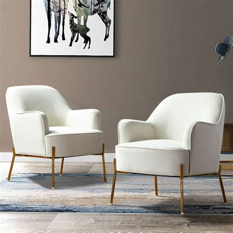 Nora Accent Chair, Set of 2 for Living Room and Bedroom in Ivory - Walmart.com - Walmart.com