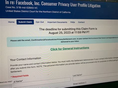 Facebook Lawsuit Claim Form 2023 - Printable Forms Free Online