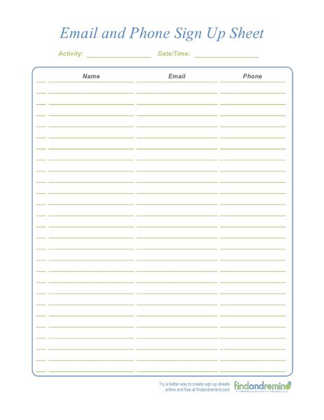 30 Best Email Sign Up Sheet Templates (Word/Excel)