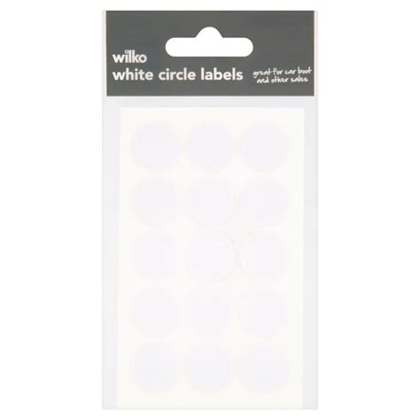 Wilko White Circle Labels 5 Sheets | Wilko