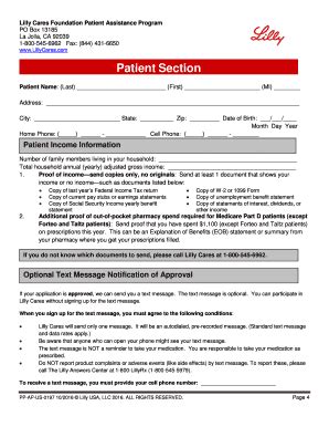 Lillycares Patient Assistance Application