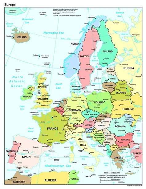 Online Maps: Europe map with capitals