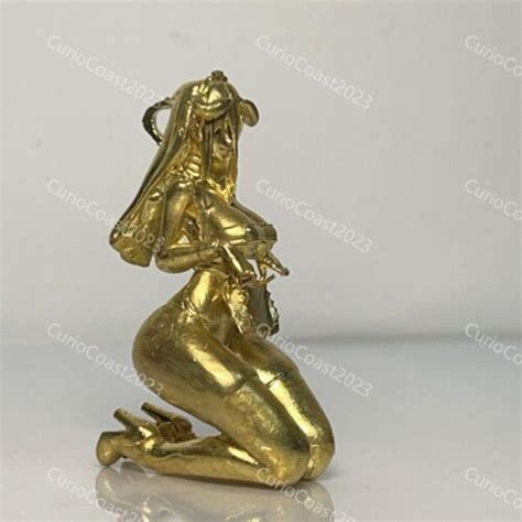 Pure Copper Doctored Brass Kneeling Girl Swimsuit Statue Body Art Hand ...