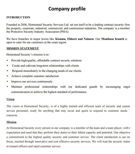 Sample Company Profile Template Pdf | Classles Democracy