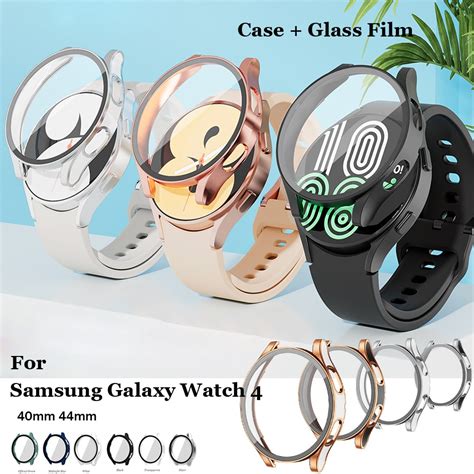 Case+Tempered Glass For Samsung Galaxy Watch 4 40mm 44mm High Quality Full Screen Cover Hard ...