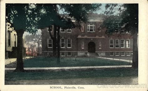 School Plainville, CT Postcard