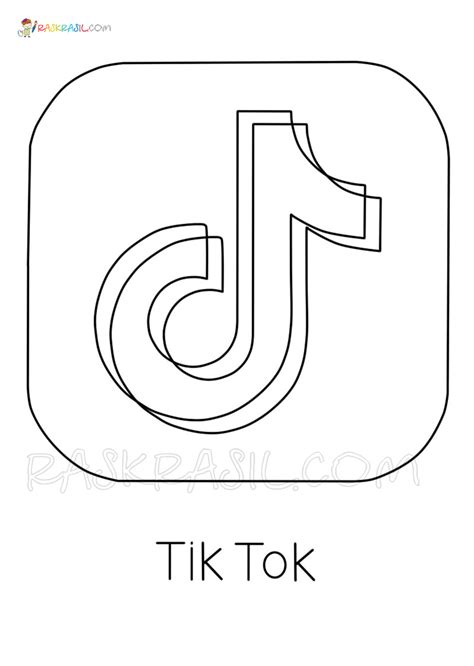 Tik Tok Logo Coloring Sheet