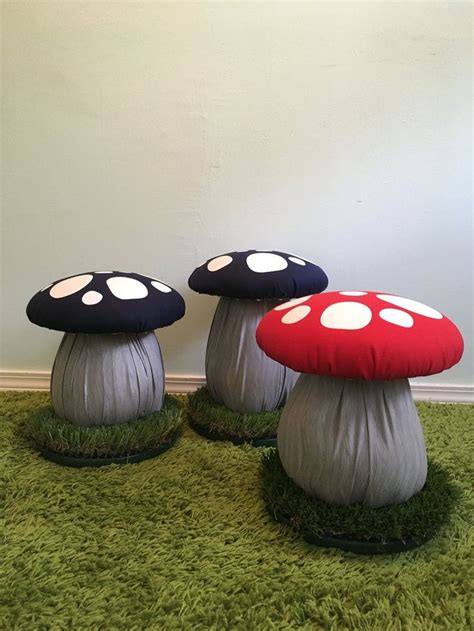 Pair of Two Stools Mushroom Footstool Chair Backless Seat | Etsy in ...