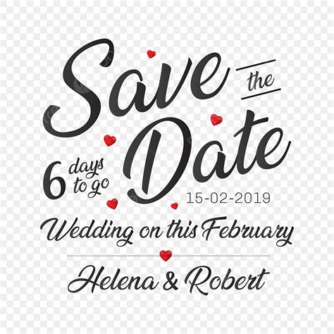 Count Down Vector Hd PNG Images, Creative Save The Date 6 Days To Go Count Down Invitation ...