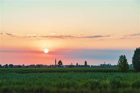 Sunset on a Country Road stock image. Image of direction - 11488791