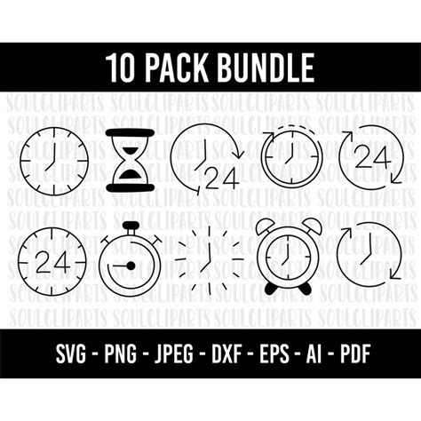 COD480-Clock Face Svg, Clock Svg, Clock face clipart Bundle | Inspire Uplift