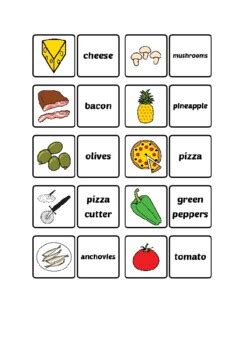 flashcards pizza ingredients vocabulary by tonisbox | TPT