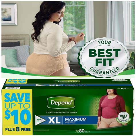 Depend - Depend Fit-Flex Underwear for Women size: X-Large (80 ct.) - Walmart.com - Walmart.com