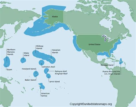 US Territories Map | Map of US and Territories Printable