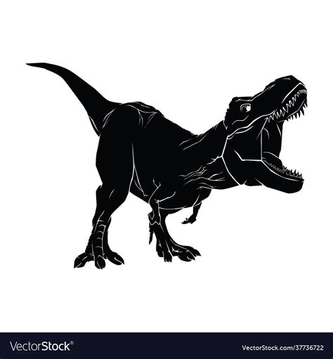 Silhouette t-rex Royalty Free Vector Image - VectorStock