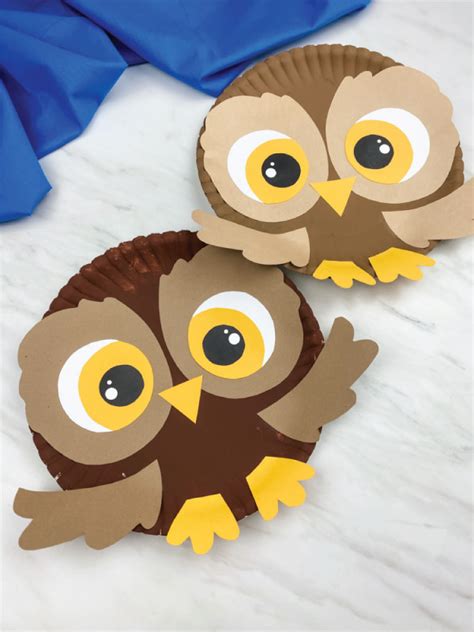 Paper Plate Owl Craft For Kids [Free Template]