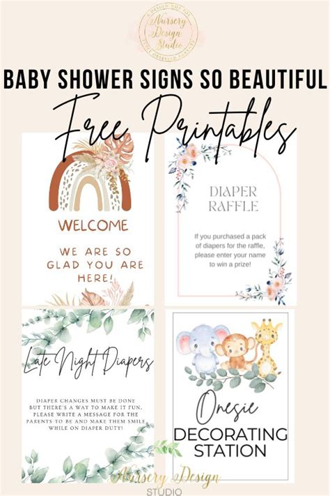 FREE BABY SHOWER SIGNS- FREE PRINTABLES - Nursery Design Studio