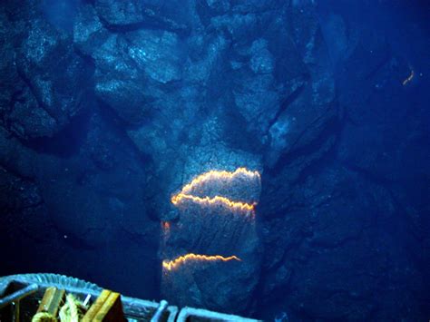 This is an underwater volcano. It is a mazing that the magma is so hot that it doesn't get ...