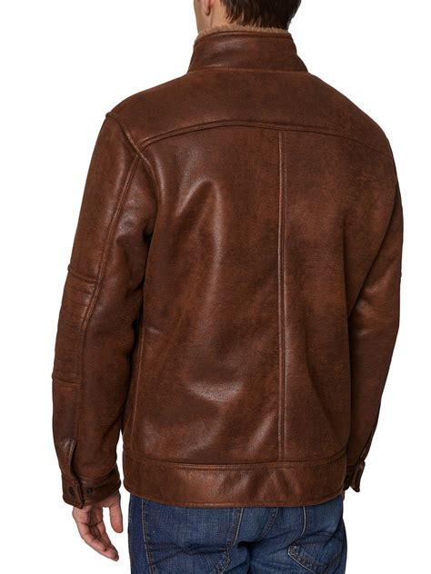 Men’s Buffalo David Bitton Shearling Leather Jacket