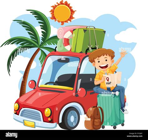 A Boy on Summer Vacation illustration Stock Vector Image & Art - Alamy