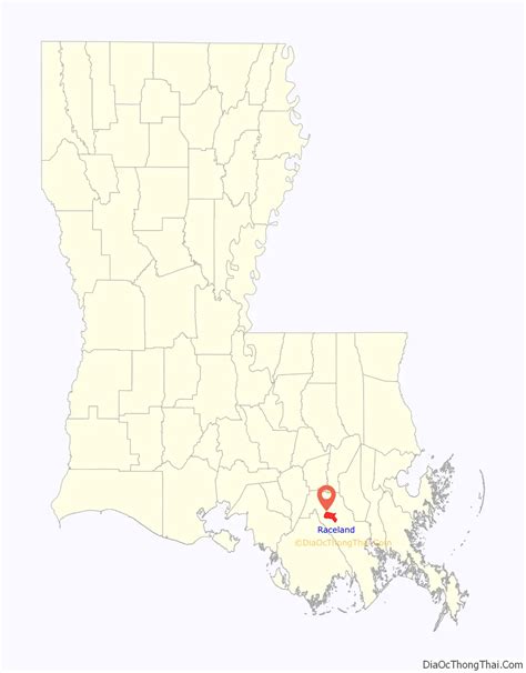 Map of Raceland CDP, Louisiana - Thong Thai Real