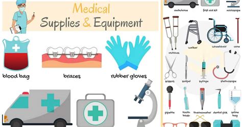 Medical Supplies and Equipment Names in English • 7ESL