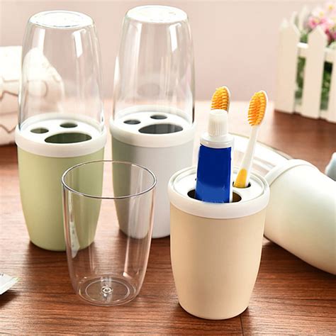 Honana Couple Transparent Cover Toothbrush Toothpaste Holder Organizer ...