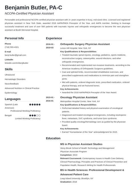 Physician Assistant Resume: Examples & Templates for PA