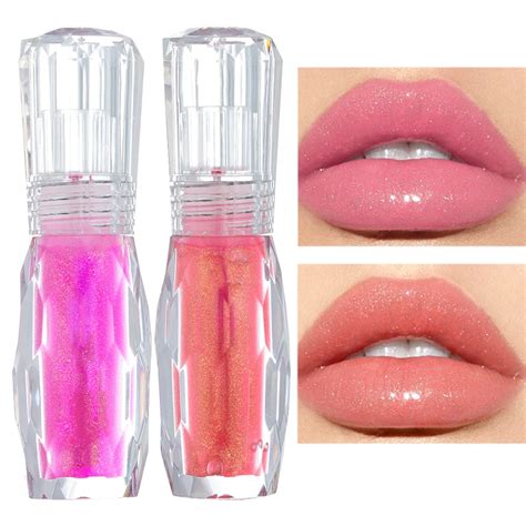 Glossy Lips Clear Lip Gloss plumper Glitter Liquid Lipstick Shimmer ...