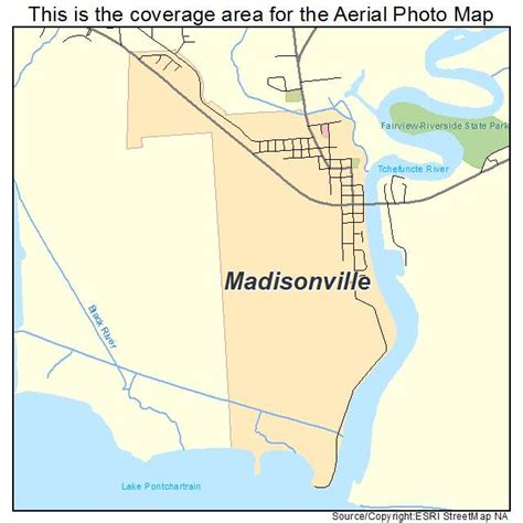 Aerial Photography Map of Madisonville, LA Louisiana