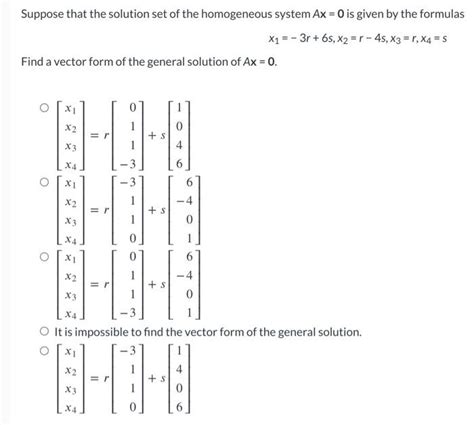 Solved Suppose that the solution set of the homogeneous | Chegg.com