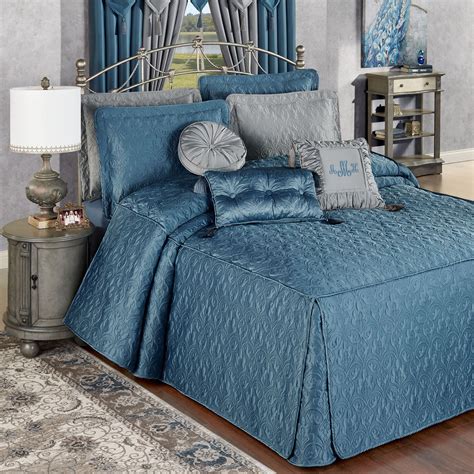 Cambridge Classics Blue Shadow Fitted Quilted Oversized Bedspread Bedding