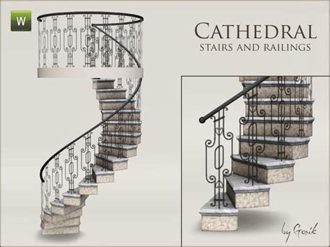 Gosik's Cathedral spiral stairs and railings | Sims, Sims 4, Sims 4 ...