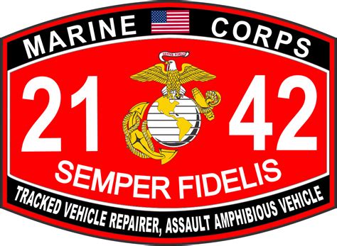 3.8 Inch Marine Corps Military Tracked Vehicle Repairer Assault Amphibious Vehicle MOS 2142 USMC ...