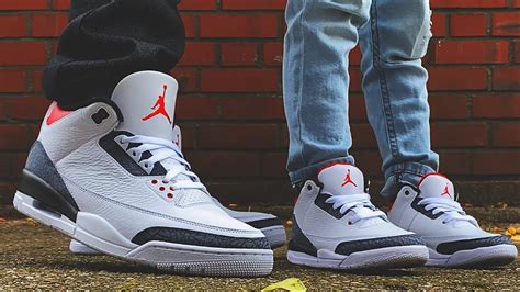 [最も共有された！ √] air jordan 3 retro denim se 'fire red' on feet 240382