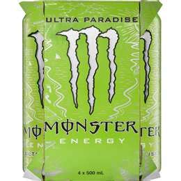 Monster Energy Ultra Paradise Multipack Cans 500ml X4 Pack | Woolworths