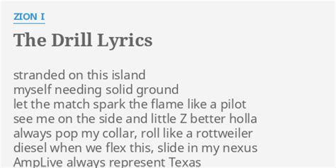 "THE DRILL" LYRICS by ZION I: stranded on this island...