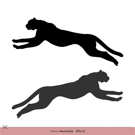 Running Cheetah Silhouette Vector Logo Modèle Illustration Conception ...