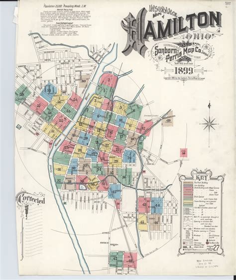 Hamilton, Ohio map, 1899 | Ohio map, Map, Vintage world maps