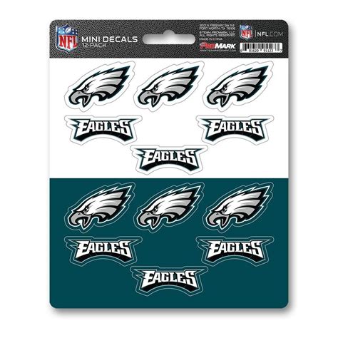 Team ProMark DST12NF23 Philadelphia Eagles Mini Decal 12-pk 5 in 2021 ...