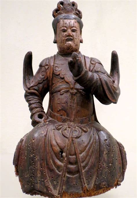 Wood Ming Dynasty Sculpture of a Deity For Sale at 1stDibs