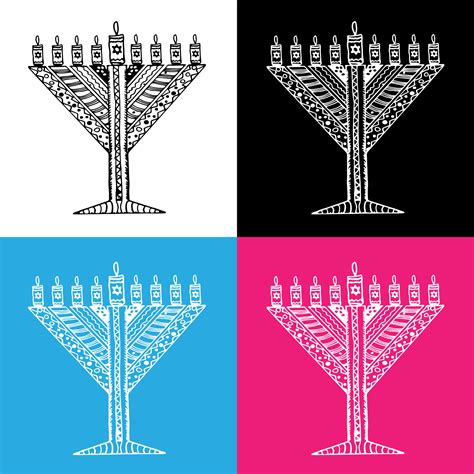 Hanukkah candles drawing vector for websites, printing and others ...